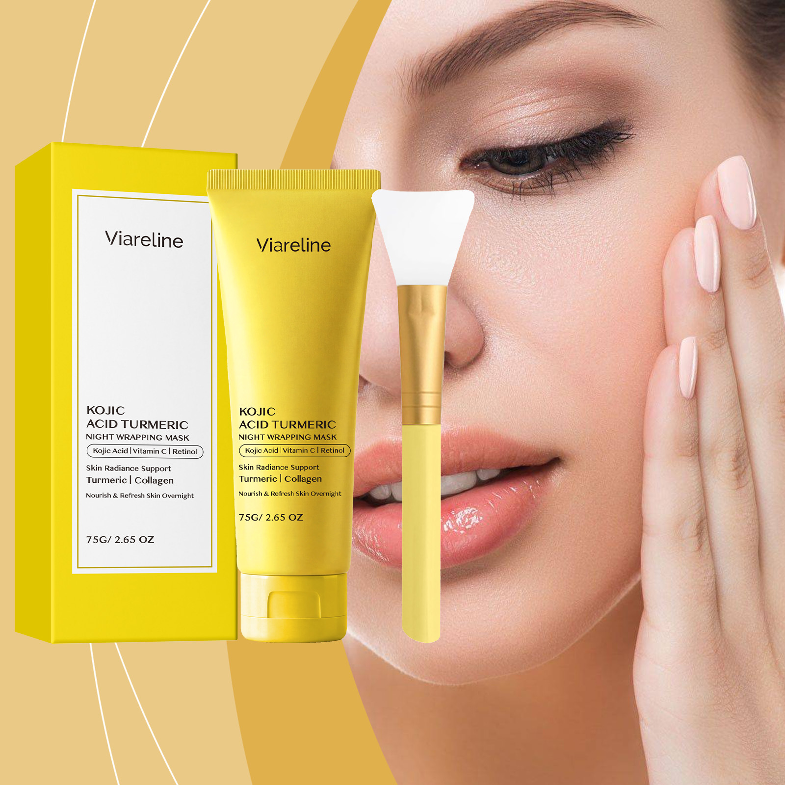 VIARELINE 曲酸姜黄撕拉面膜  滋润面部肌肤日常温和清洁补水面膜