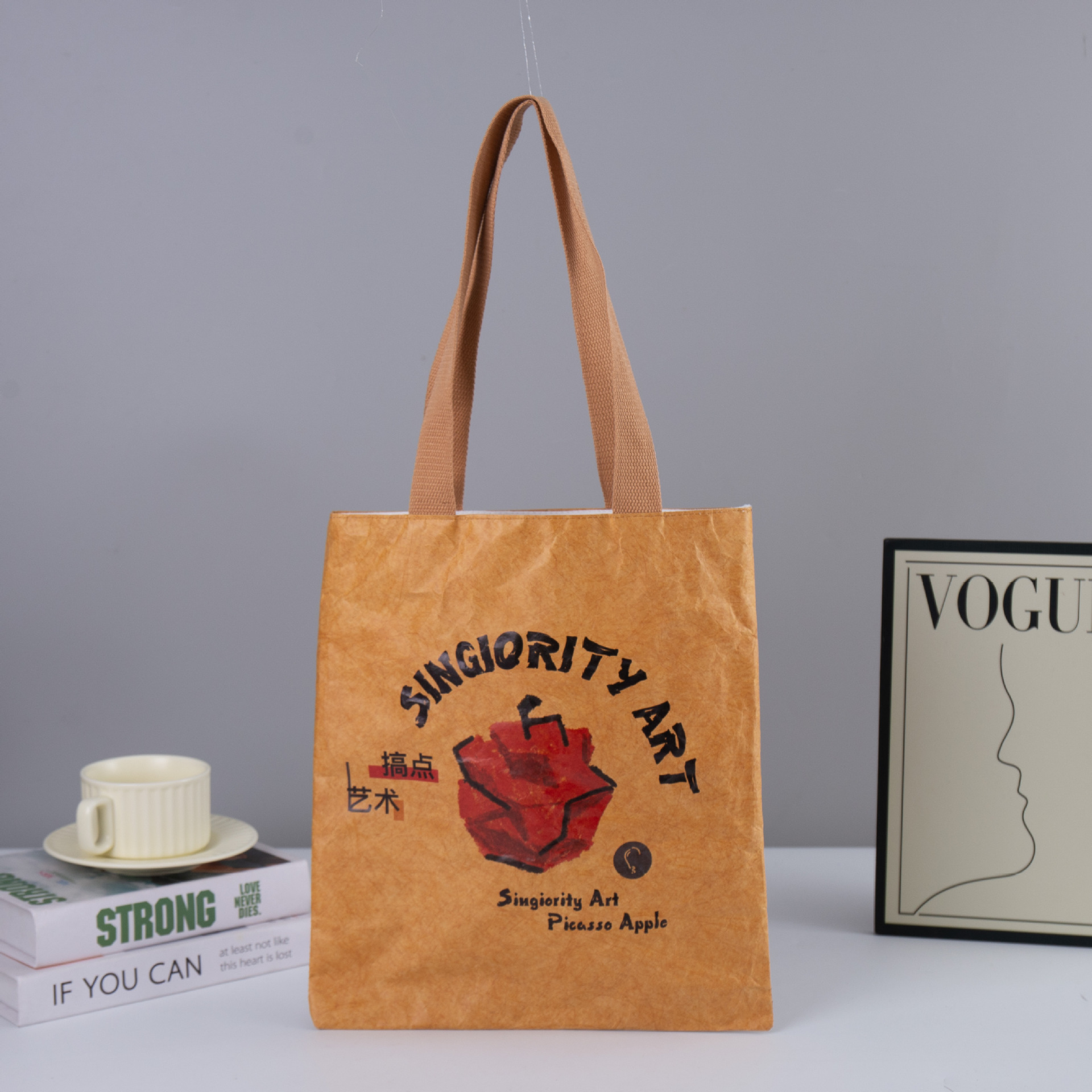 手提袋杜邦纸袋定制logo防水耐撕斜挎包牛皮纸文创加急双层购物袋