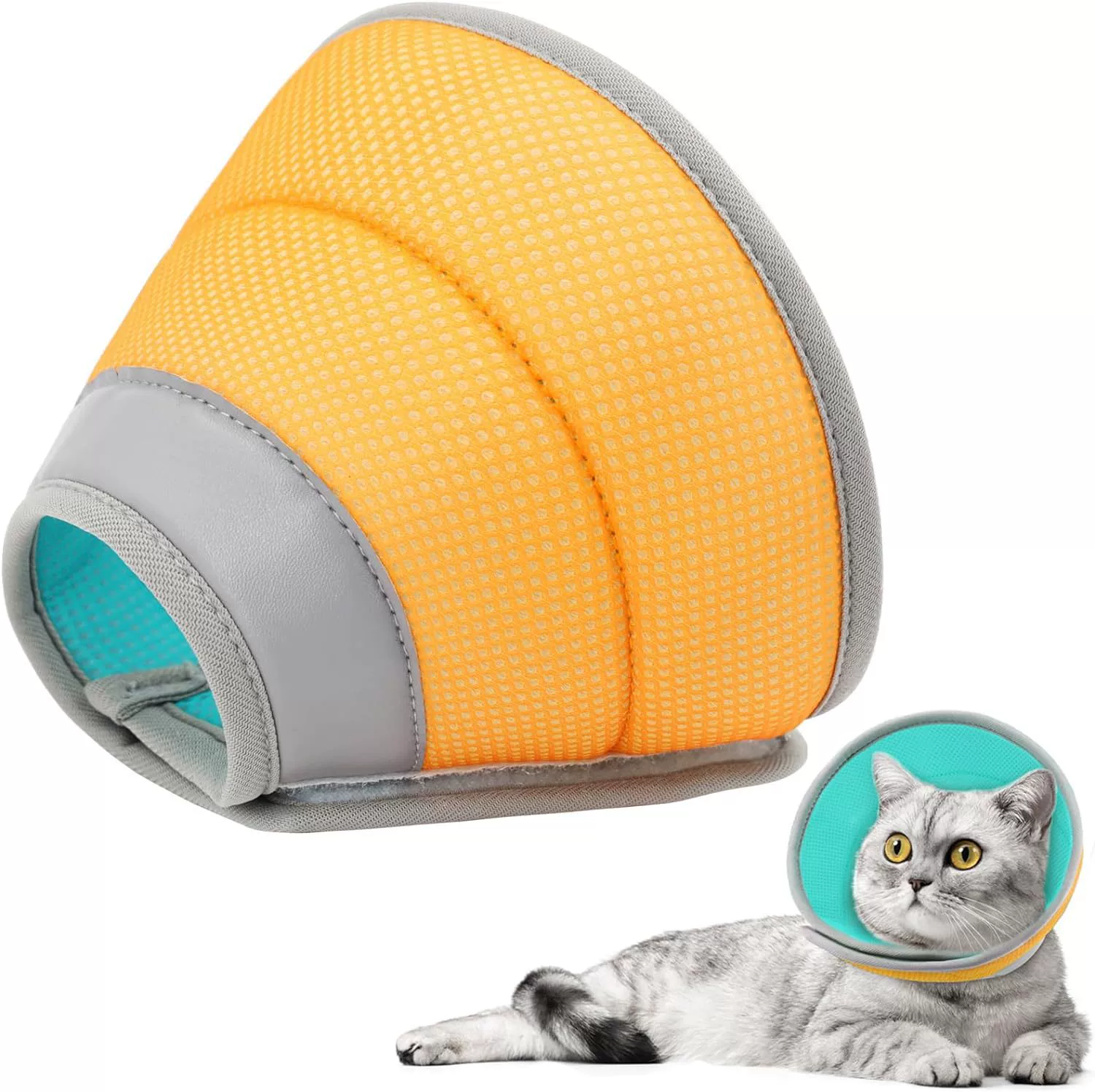 Товары для домашних животных Elizabeth Ring Cat Конический ошейник Мягкий Регулируемый ошейник с защитой от укусов и защитой от лизания для кошек