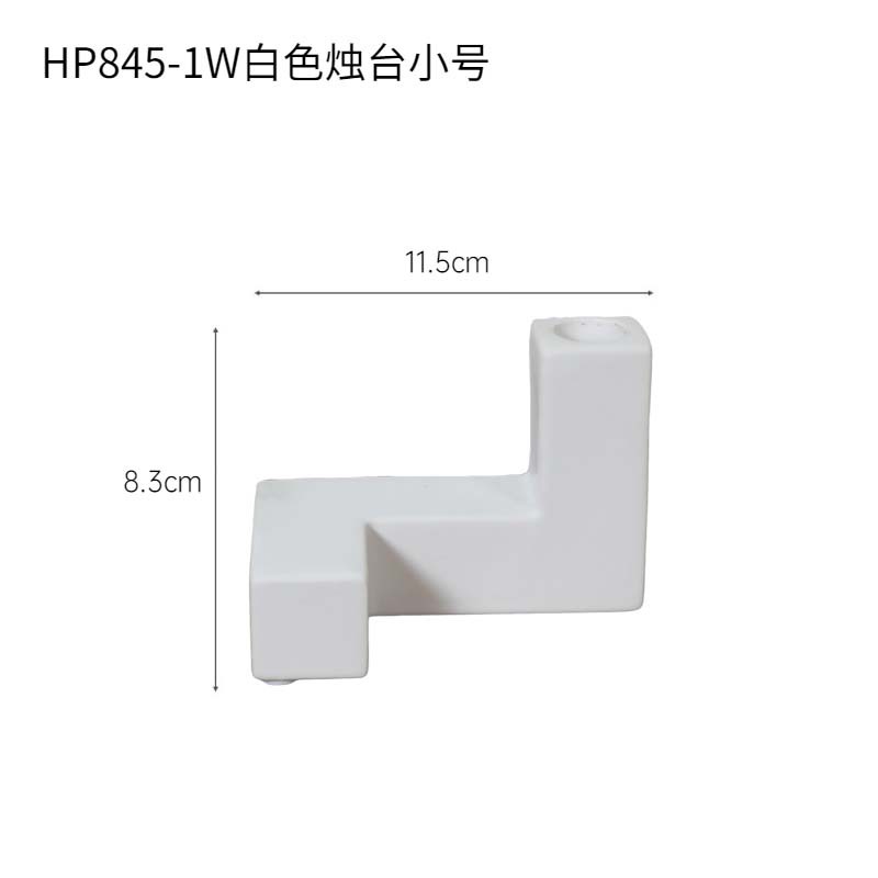 Geométrico blanco y negro candelabro de cerámica decoración estilo simple blanco y negro titular de la vela base del hogar Decoración suave al por mayor