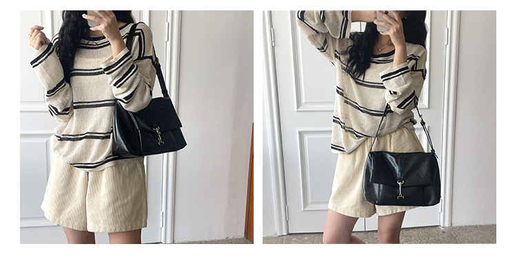 Nuova borsa a tracolla in morbida pelle PU per donna, versatile, grande capacità, con nicchia sottobraccio, fibbia a gancio con patta,_voghion.com