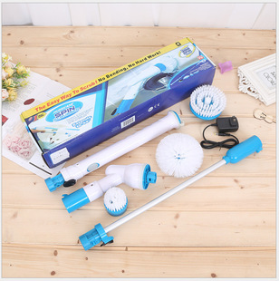 Cross-Border New Wireless Electric Cleaning Brush Household Long-Handled Telescopic Cleaning Brush Without Bending over Automatic Rotating Mop