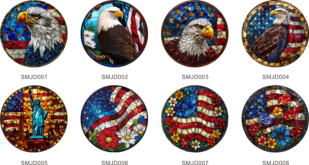 SMJD001-008 Independence Day Bird Collision Prevention Festival Decorations Electrostatic Window Warning Film Removable Adhesive-Free