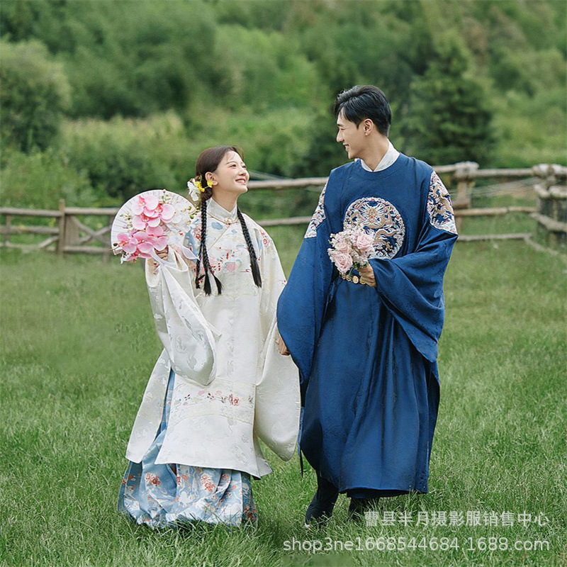Photo Studio Photograph New New Chinese-style Theme Couple Dress Retro Photo Song Dynasty Wedding Dress Ancient Dress Civil Hanfu