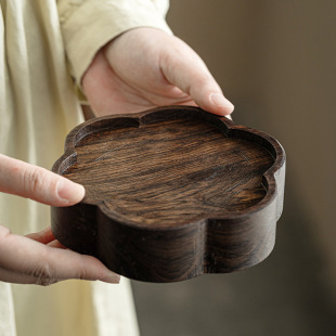 New Chinese style Ebony pot solid wood small tea table dry tea table tea tray log tea tray pot mat pot tray