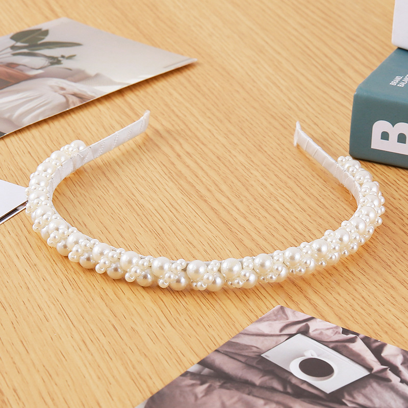 Fábrica de perlas transfronterizas venta directa al por mayor Europeos y Estados Unidos tocadillos retró tocadillos de cabello lujoso ligero tocadillos de cabello banda de baile