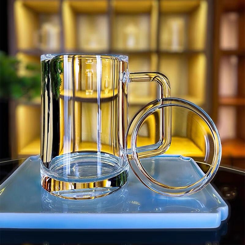 東海天然原石原鉱クリスタルカップ 大容量蓋付きカップ オフィス茶室クリスタルガラス茶杯 茶器|undefined