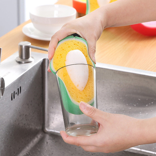 Fruit sponge dishcloth strong decontamination dish towel kitchen thickened scouring pad dishwashing wipe Yiwu wholesale