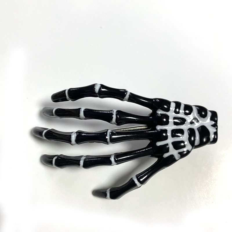 Espejo cruzado Halloween peinados Halloween peinados extraños esqueleto hueso clip de mano mano mano garra clip de pelo fiesta