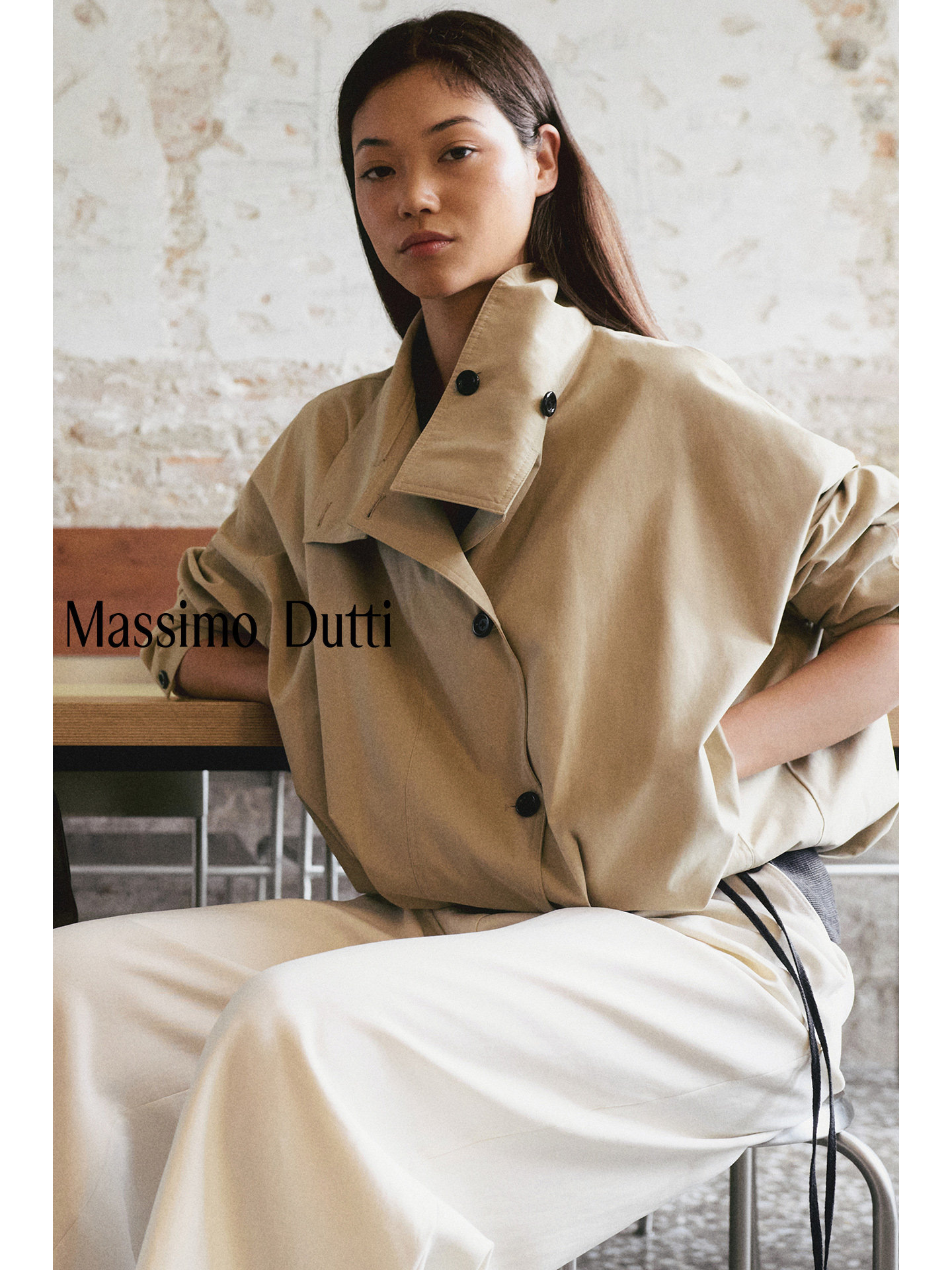 Massimo Dutti 2026 Women's Casual Loose-Fitting Pleated Detail Funnel Neck Bomber Jacket