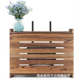 家用客厅木制无线路由器收纳盒收纳盒解调器架电源整理木质收纳架