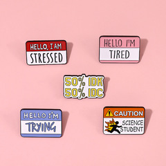 Ins Style English Letter Shaped Badges Series Metal Pin Badges Backpack Jacket Decorative Pins Gift