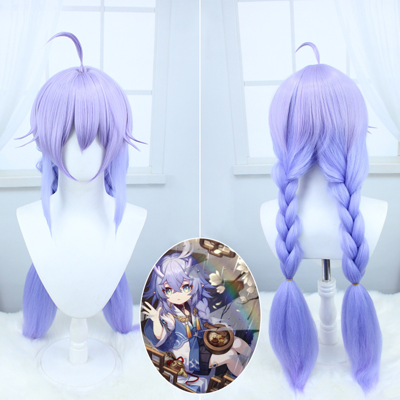 Broken Star dome Railway White Dew cos wig anime game simulation scalp mixed fluffy silk wig props