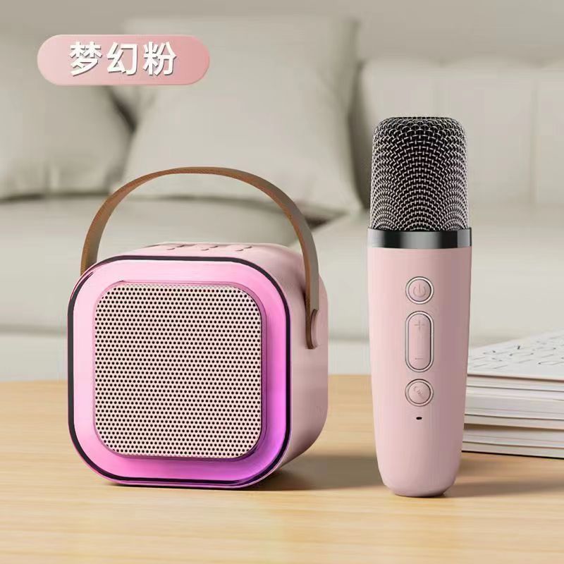 跨境蓝牙音箱麦克风一体家庭歌音响无线歌广场批发全民一代K歌器|undefined