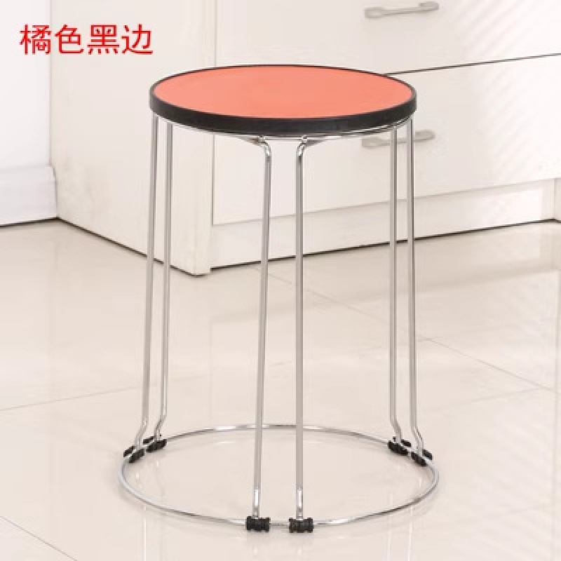 Taburetes redondos de madera sólida taburetes de acero inoxidable taburetes caseros apilables taburetes de hierro forjado dormitorio taburetes de comedor para adultos