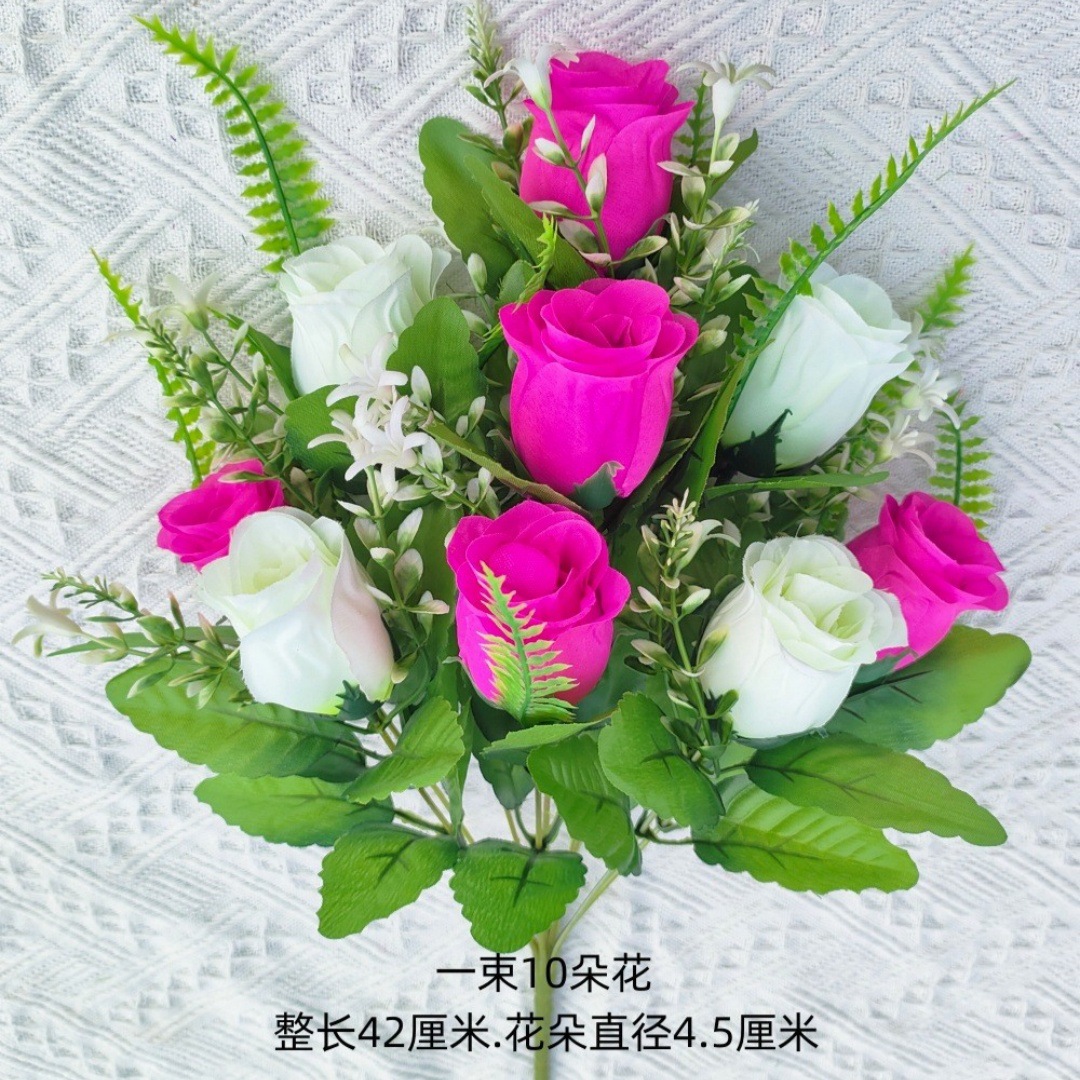 Rosa Artificial de Diamante de 10 Tallos, Dos Colores, para Decoración de Salón, Estilo Ins