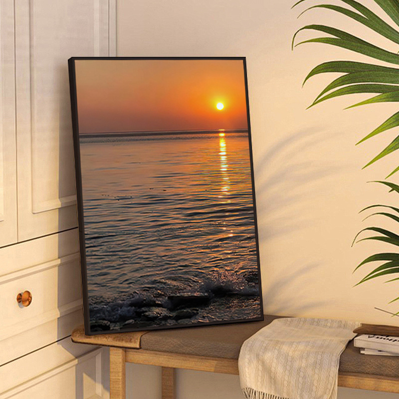 Niche Art Ins Decorative Painting Living Room Painting Sea Sunrise Simple Hanging Painting Abstract Photography Floor Painting