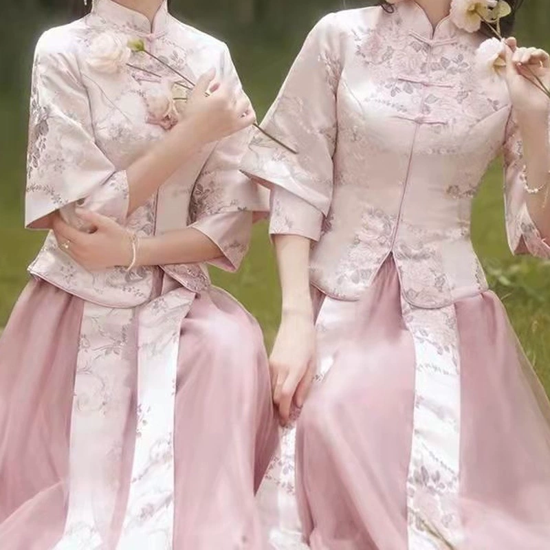 Платье подружки невесты в китайском стиле 2023 весна, лето и осень новая китайская сестра в стиле