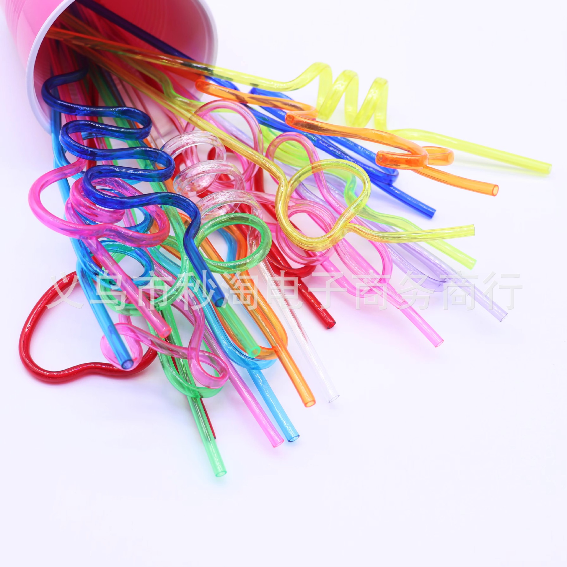 Paja de forma creativa directa de fábrica PETG forma curva paja fiesta niños divertido arte paja en stock