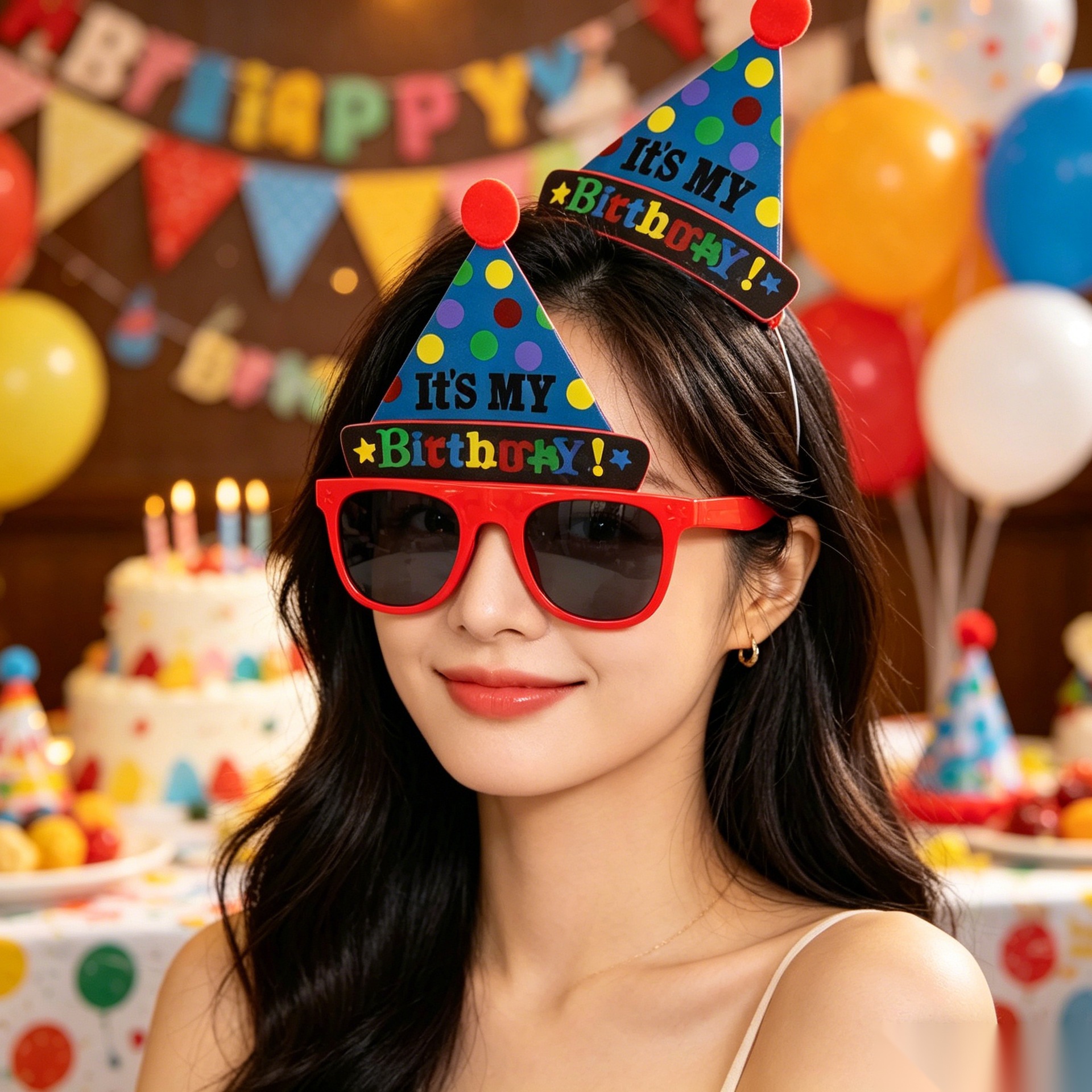 Cumpleaños temático fiesta gafas extrañas feliz cumpleaños pastel vela gafas de diseño de cumpleaños accesorios de fotos