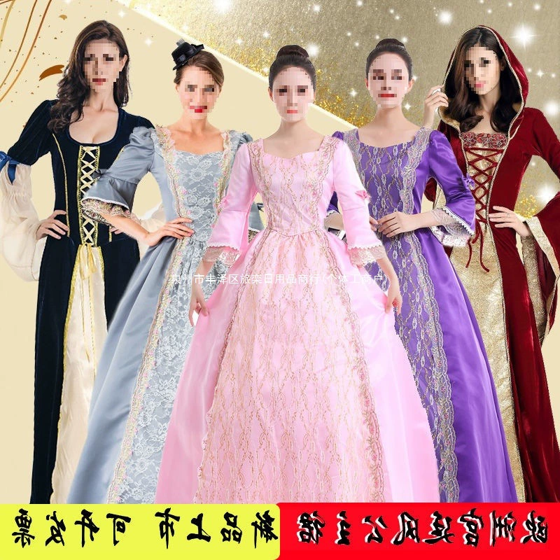 Средневековый европейский придворный костюм, женское платье для косплея, вечерние бальные костюмы, макияж, юбка принцессы, королевы, королевы