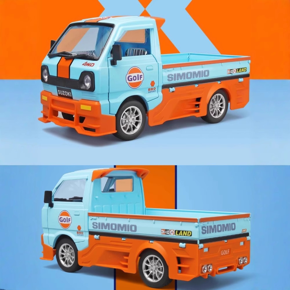 海湾石油涂装合金小货车五菱仿真汽车模型开门声光儿童玩具车礼物