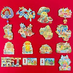 【丽江合金】合金磁吸金属冰箱贴城市热门景点文创冰箱贴纪念品