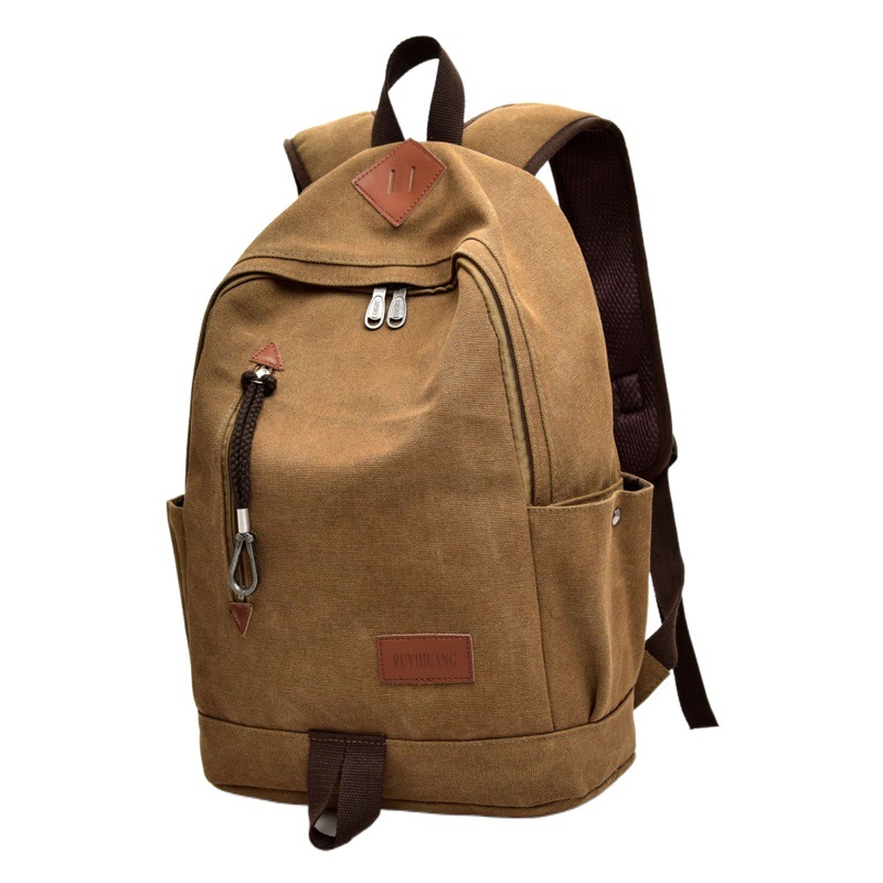 Backpack men's computer backpack canvas casual retro travel backpack high school student schoolbag female college style
