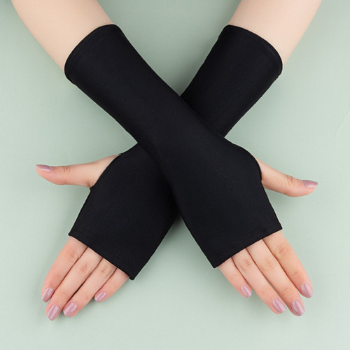 Summer cooling finger-length sun protection arm sleeves for women, UV protection arm guard, arm sleeves, false sleeves, gloves, thin style, cycling