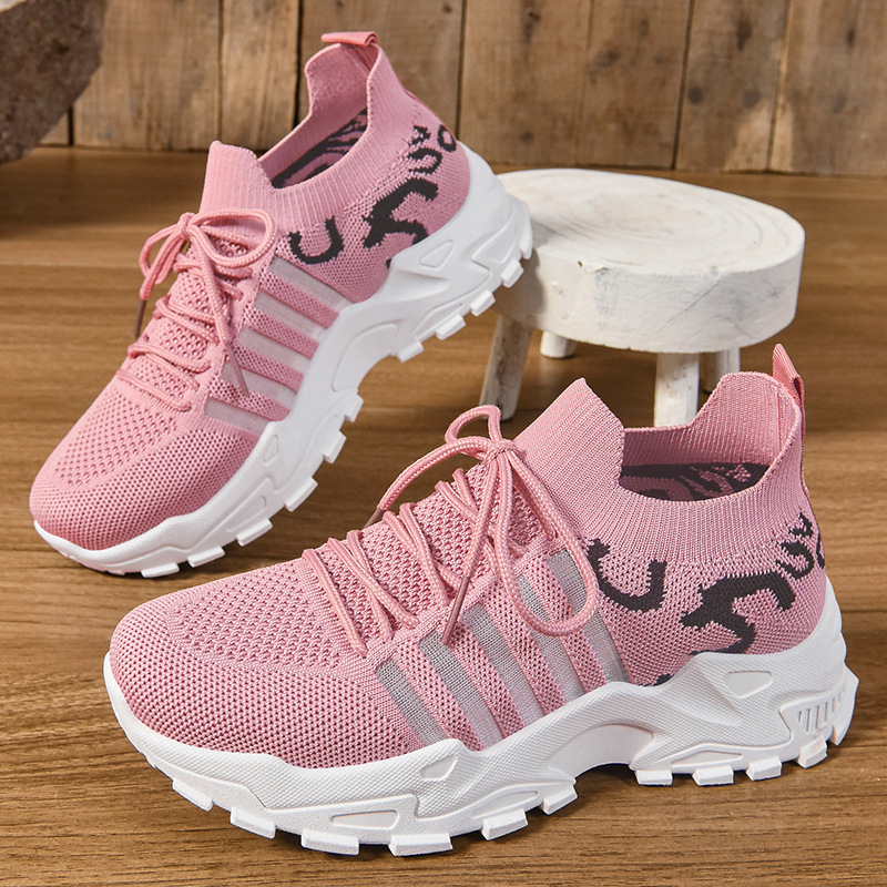 Women's Shoes, Versatile Spring Style, Export Large Size Mesh Shoes, Breathable Sneakers, Retro Thick-Soled Shoes, Korean Style Casual Shoes