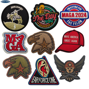 Haike Outdoor Tactical Cloth Sticker Badge American Five-Star Eagle Head Embroidered Velcro Spartan Helmet Cloth Sticker