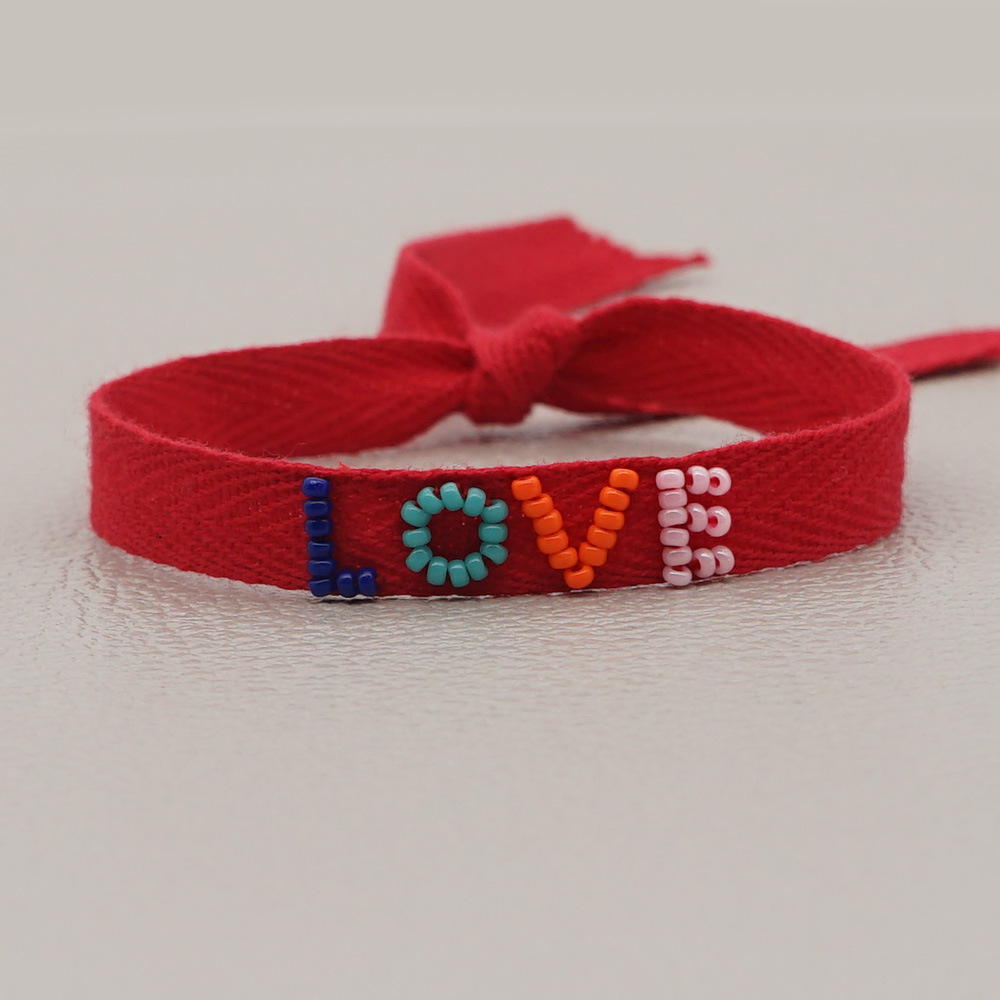 Nihaojewelry style ethnique couleur LOVE lettre perle ruban bracelet bijoux en grospicture11