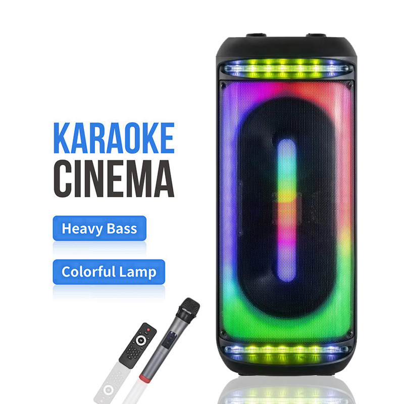 Cross-Border New Private Model Wireless Bluetooth Speaker Portable Handheld Trolley Wireless Karaoke Square Dance Indoor and Outdoor Speaker
