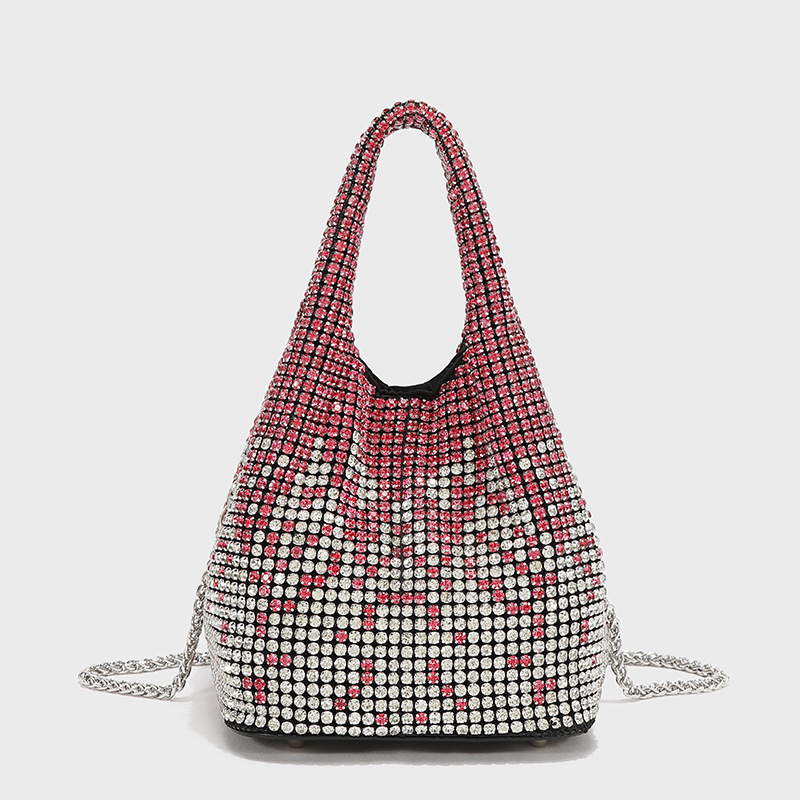 2025 New Starry Gradient Diamond-Encrusted Women's Handbag Multi-Color Banquet Bucket Bag Shoulder Crossbody Bag - Thumbnail 8