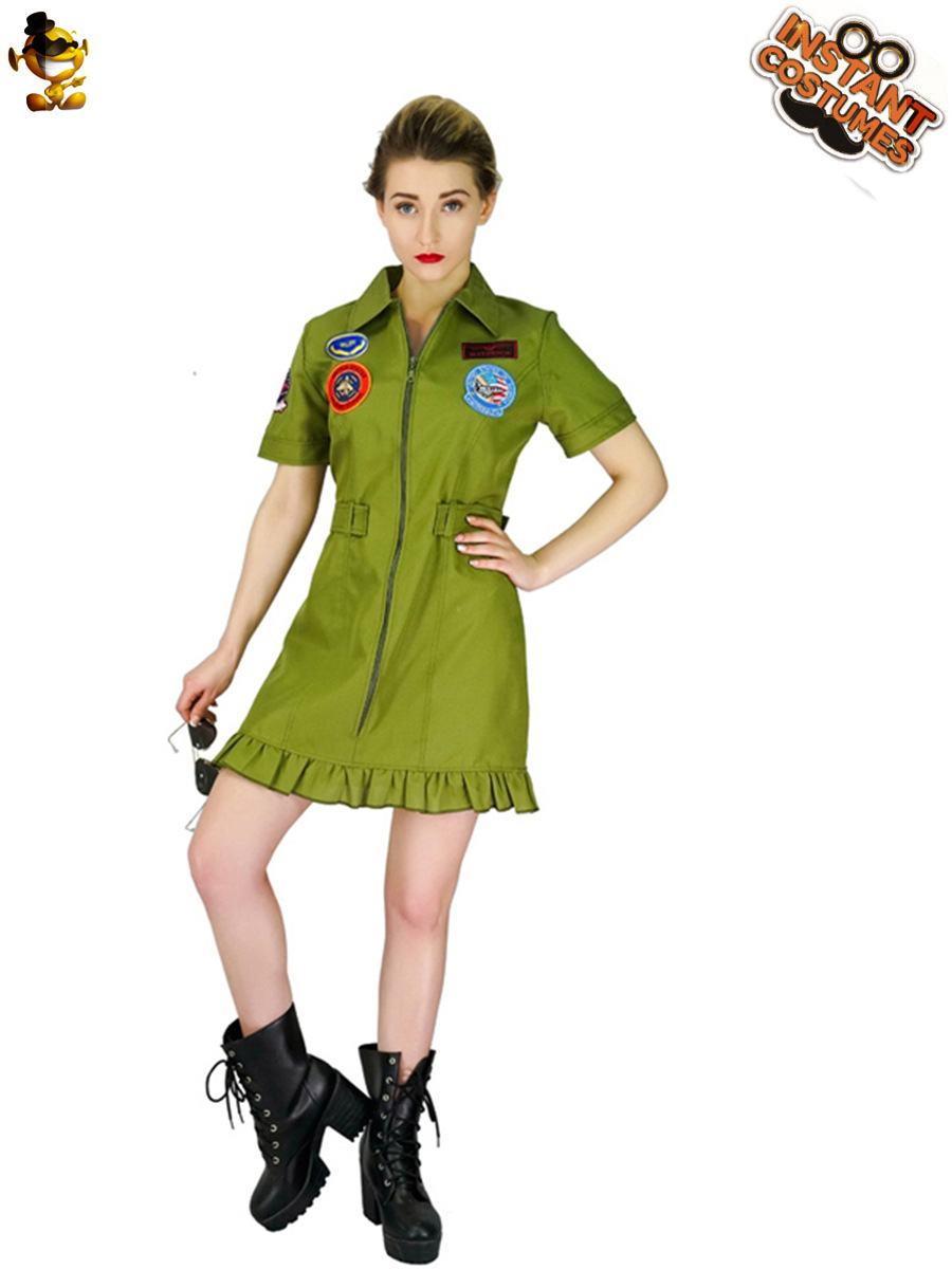 Halloween adulto hembra grande de la Fuerza Aérea traje piloto carnaval ropa etapa cos distribución al por mayor