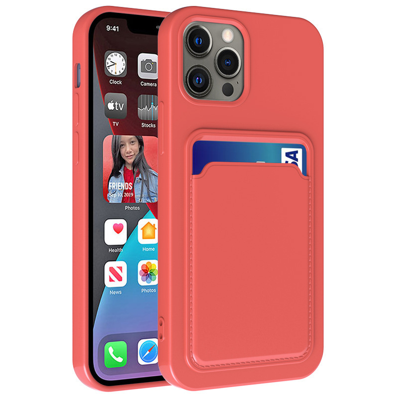  Applicable Apple 16 Card Phone Case Integrated Card Case 12 All-inclusive iphone13 Liquid Silicone Protective Cover