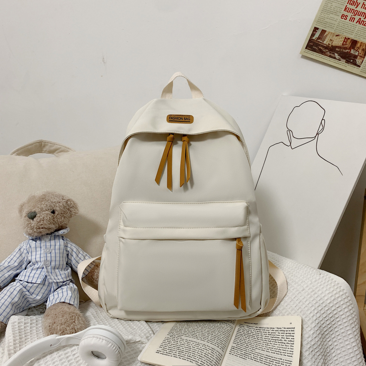 Summer New Style Backpack for Women, Simple and Cute Student Bag, Large Capacity, Fashionable, Trendy, Casual and Versatile Backpack