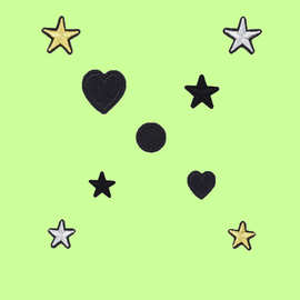 星星贴纸小号黑色爱心自粘布贴补丁衣服牛仔裤破洞包包diy装饰贴