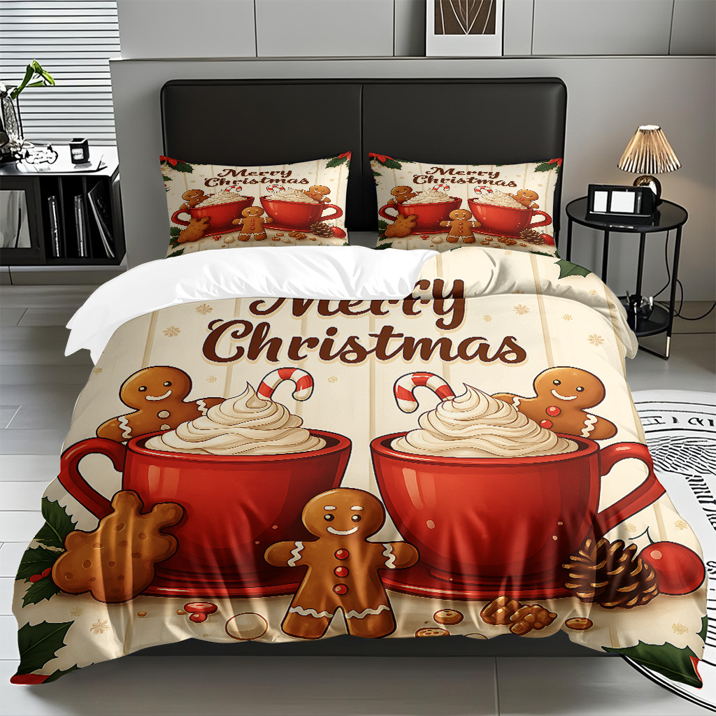 Impresión digital 3D Kit de colcha de navidad muñeco de nieve alce piel fábrica de textiles caseros directa TEMU / JIT