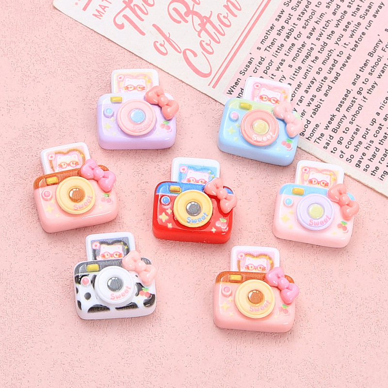 Cartoon Kitten Multi-Color Camera Creative Handmade DIY Cream Glue Resin Accessories Small Accessories Jewelry Materials Wholesale