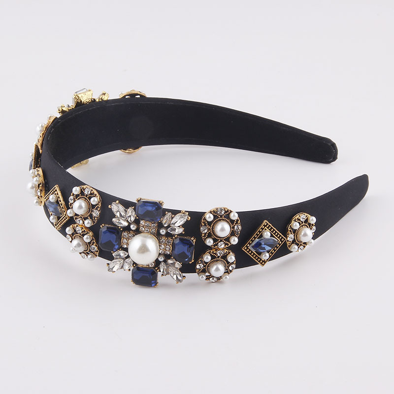 Baroque Fashion Diamond-studded Pearl Headband display picture 8