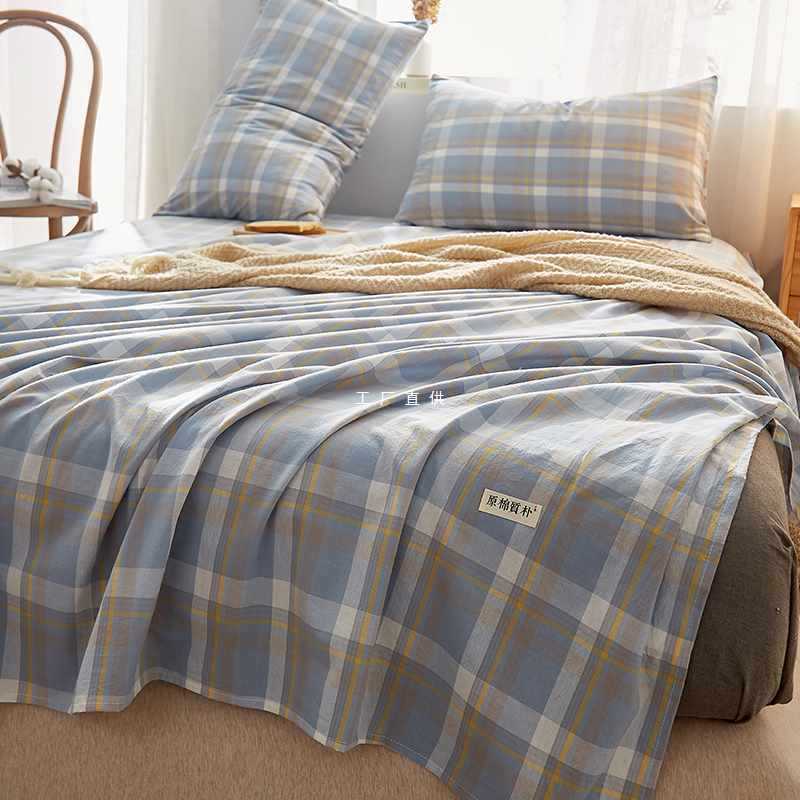 xyft水洗棉床单单件宿舍单人床100榻榻米粗布被单三件套1.5米