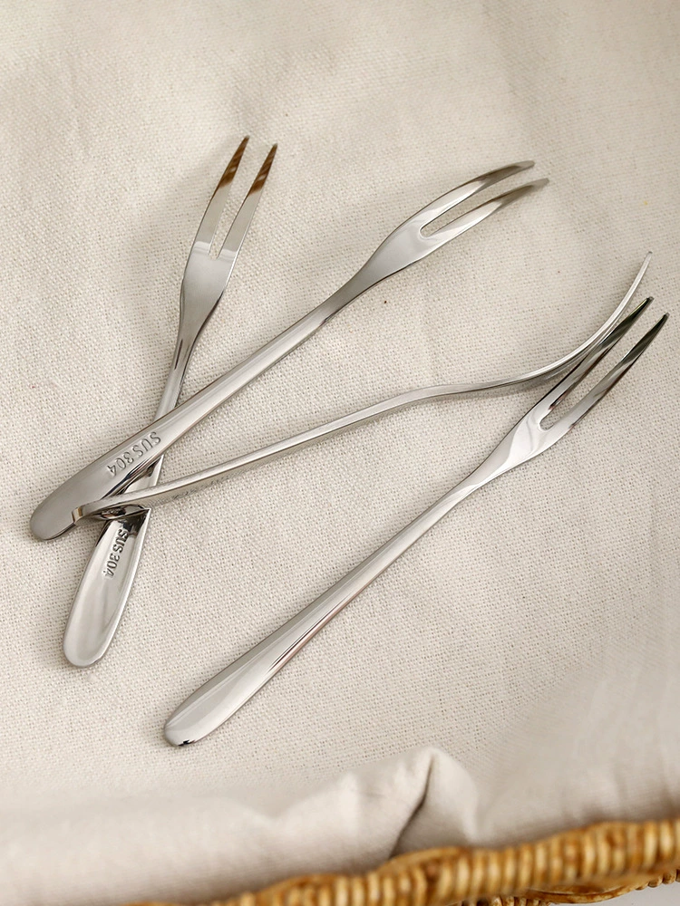 Вилка для фруктов из нержавеющей стали 304, утолщенная однотонная вилка для фруктов, вилка для кондитерских изделий, вилка для торта, вилка для поделки лунного торта