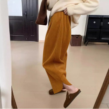 孕妇雪尼尔托腹显瘦宽松秋冬奶奶裤孕妇欧棉绒休闲阔腿直筒裤加绒