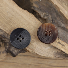 黑色復古不規則西服毛衣真牛角紐扣咖啡色異形風衣外套毛呢大衣扣