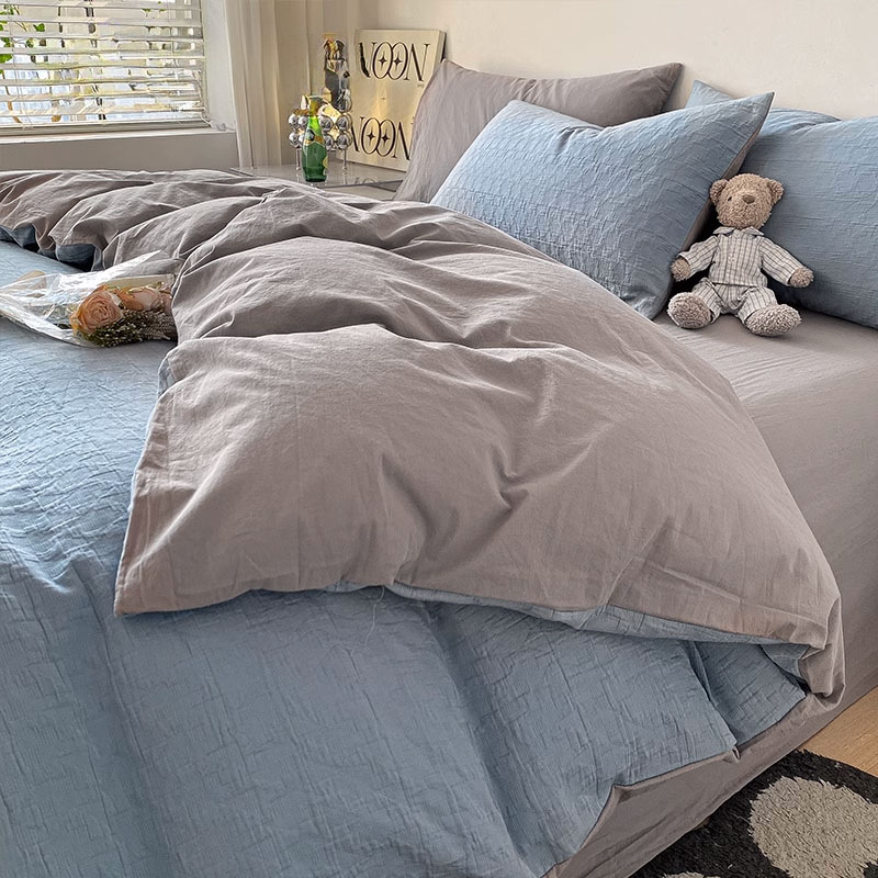 Cama de algodón Cat Man Juego de cuatro piezas de hilo de tres capas de algodón puro 2024 nuevo juego de ropa de cama de tres piezas de ropa de cama de edredón de alta calidad