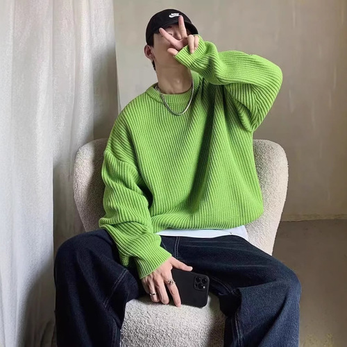 Fashion Striped Color Block Crew Neck Sweater for Men - Autumn/Winter Casual Matchable Knit Top Trendy