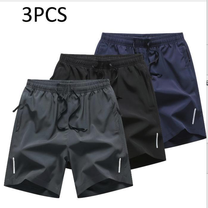 Pantalones Cortos Deportivos de Secado Rápido para Hombre S-3XL de Poliéster con Eficacia Fría y Transpirables