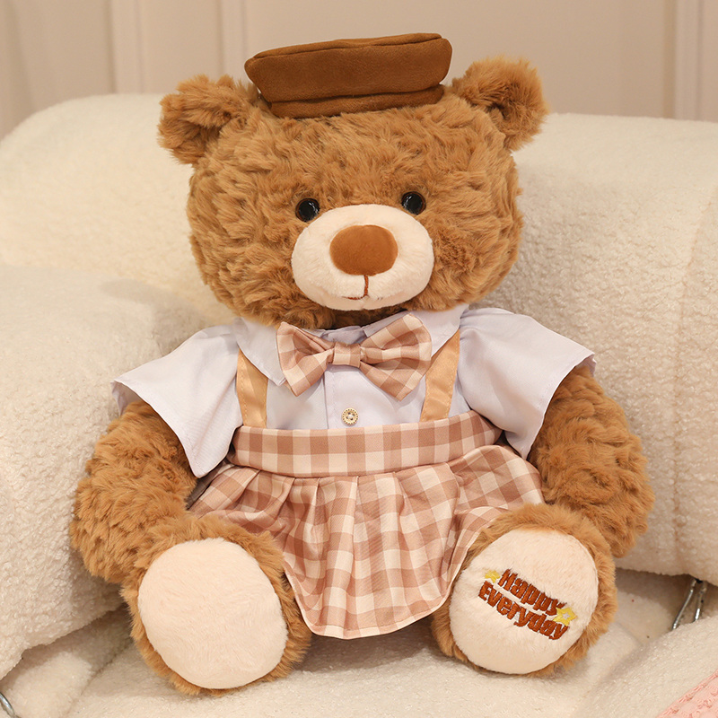 Pareja encantadora muñeca oso muñeca de peluche muñeca prensada de cama regalo novio para niños para dormir juguetes de peluche tranquilizadores