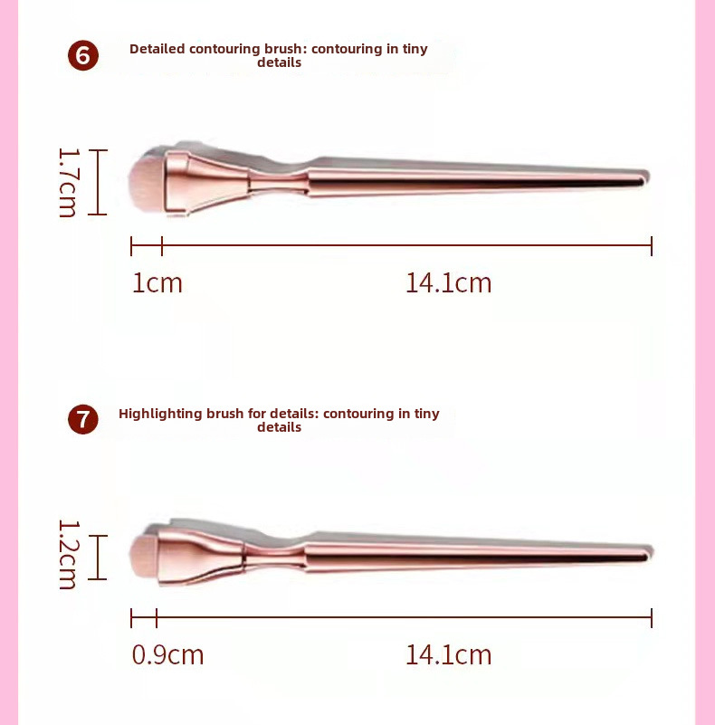 9pcs Drunk Gold Cosmetic Brush suit Toothbrush Cosmetic Brush Full Set of Loose Powder Blush _voghion.com